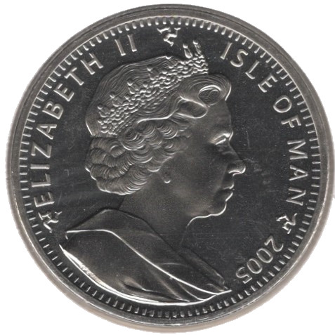 Isle of Man 1 Crown - Elizabeth II The Battle of Trafalgar obverse