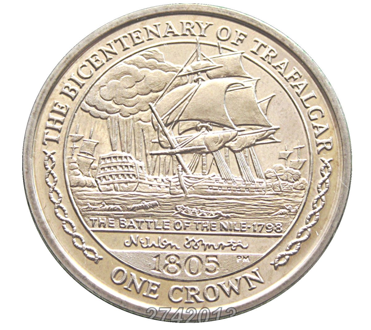 Isle of Man 1 Crown - Elizabeth II Battle of the Nile