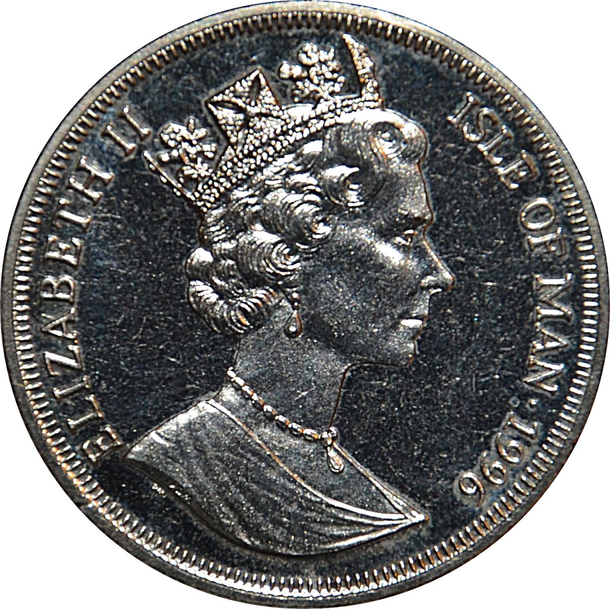 Isle of Man 1 Crown - Elizabeth II European Football Championship England Scotland obverse
