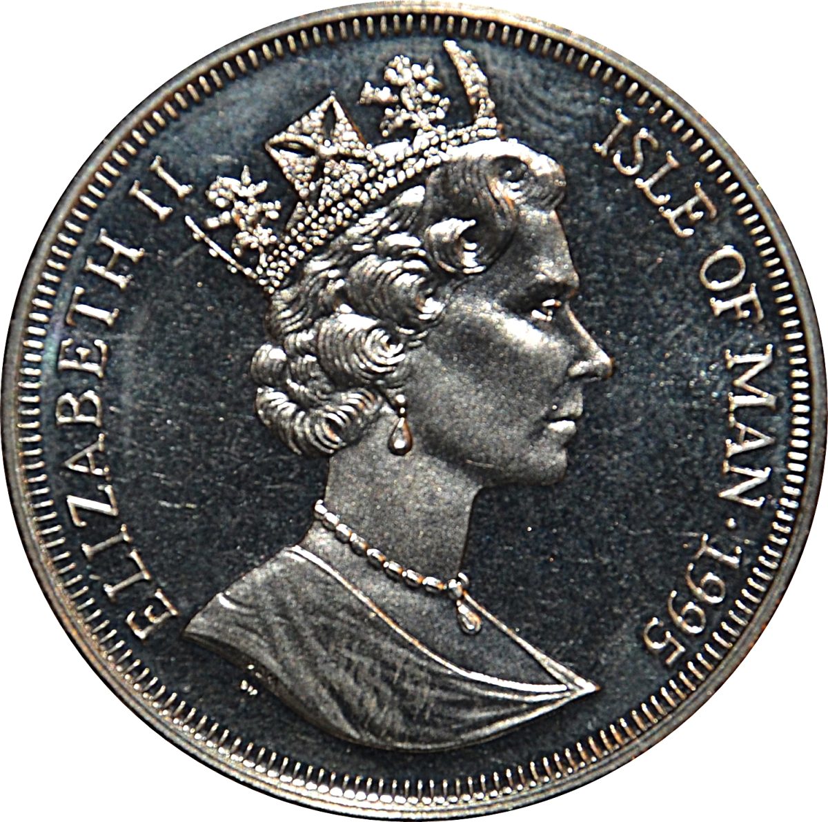 Isle of Man 1 Crown - Elizabeth II Fairey Swordfish obverse