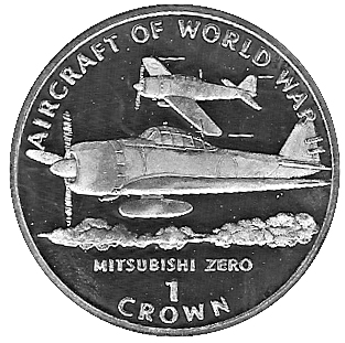 Isle of Man 1 Crown - Elizabeth II Mitsubishi Zero
