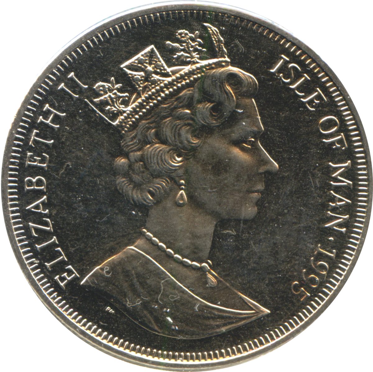 Isle of Man 1 Crown - Elizabeth II Douglas DC - 3 (C - 47) Dakota obverse