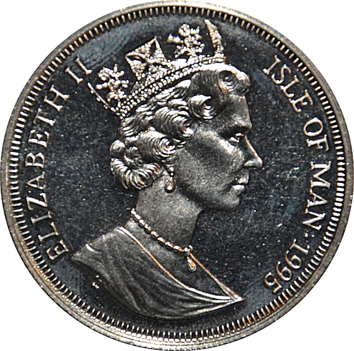 Isle of Man 1 Crown - Elizabeth II Boeing B - 29 Enola Gay obverse