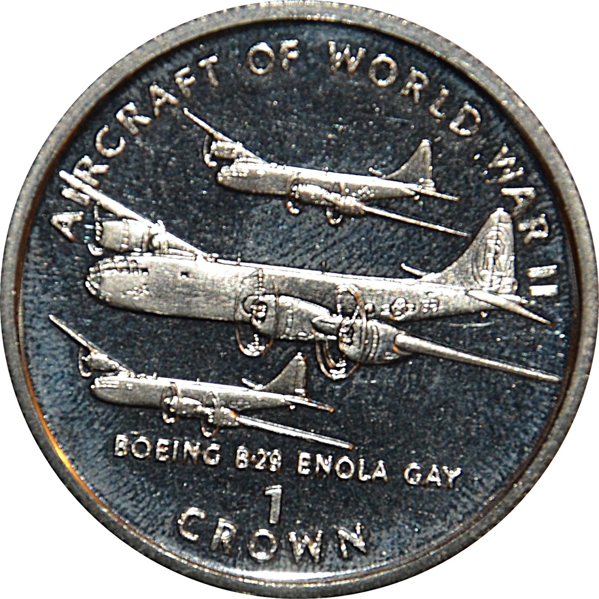Isle of Man 1 Crown - Elizabeth II Boeing B - 29 Enola Gay