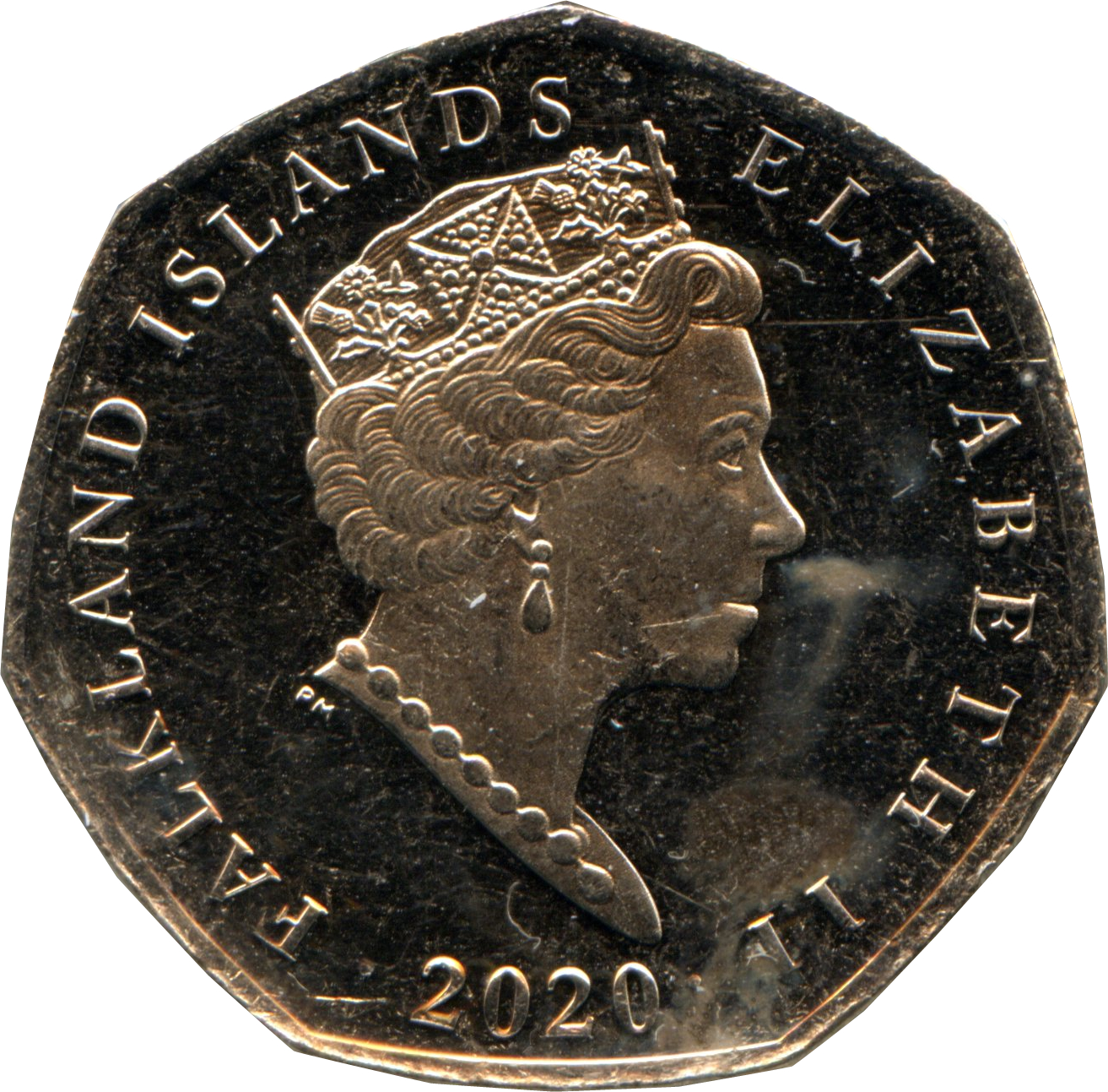 Falkland Islands 50 Pence - Elizabeth II King Penguin obverse