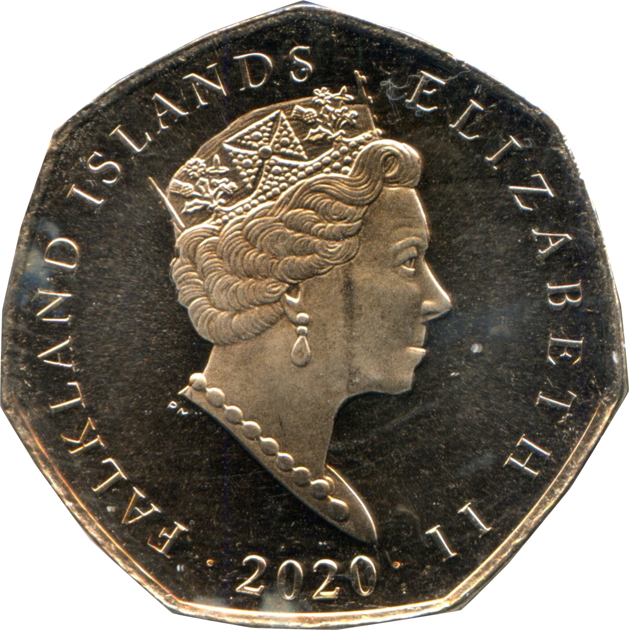 Falkland Islands 50 Pence - Elizabeth II Gentoo Penguin obverse