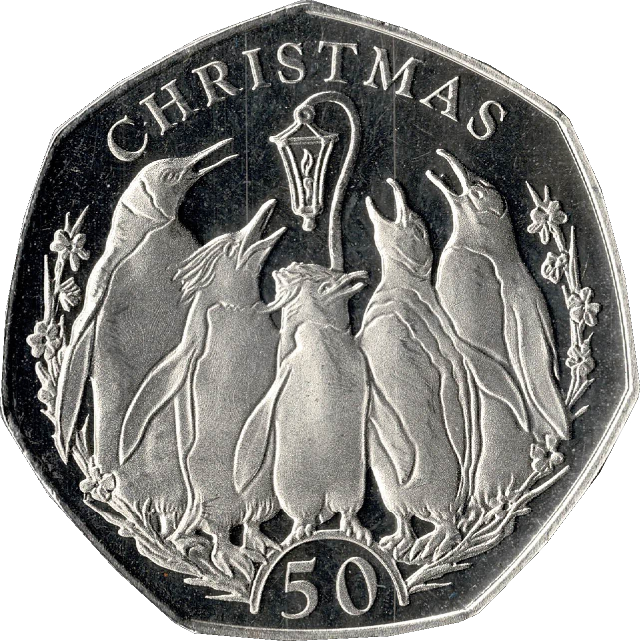 Falkland Islands 50 Pence - Elizabeth II Penguin Carol-singers