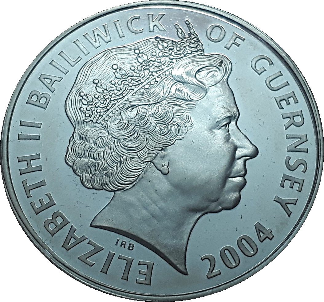 Guernsey 5 Pounds - Elizabeth II On shed obverse