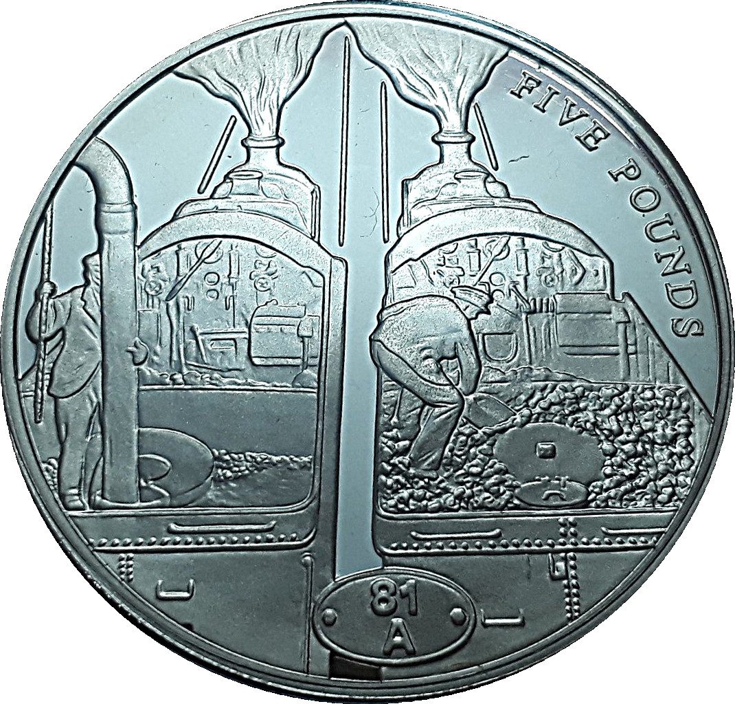 Guernsey 5 Pounds - Elizabeth II On shed reverse