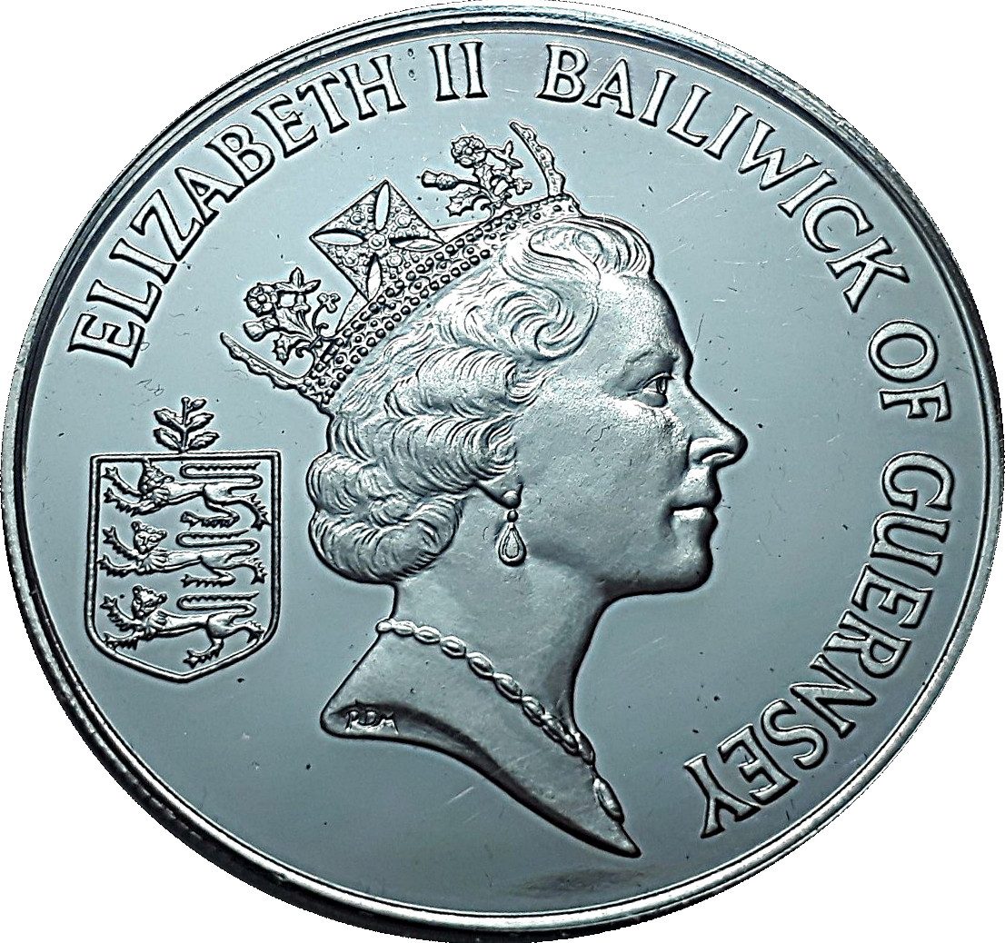 Guernsey 2 Pounds - Elizabeth II 4th Portrait; XIII Commonwealth Games obverse