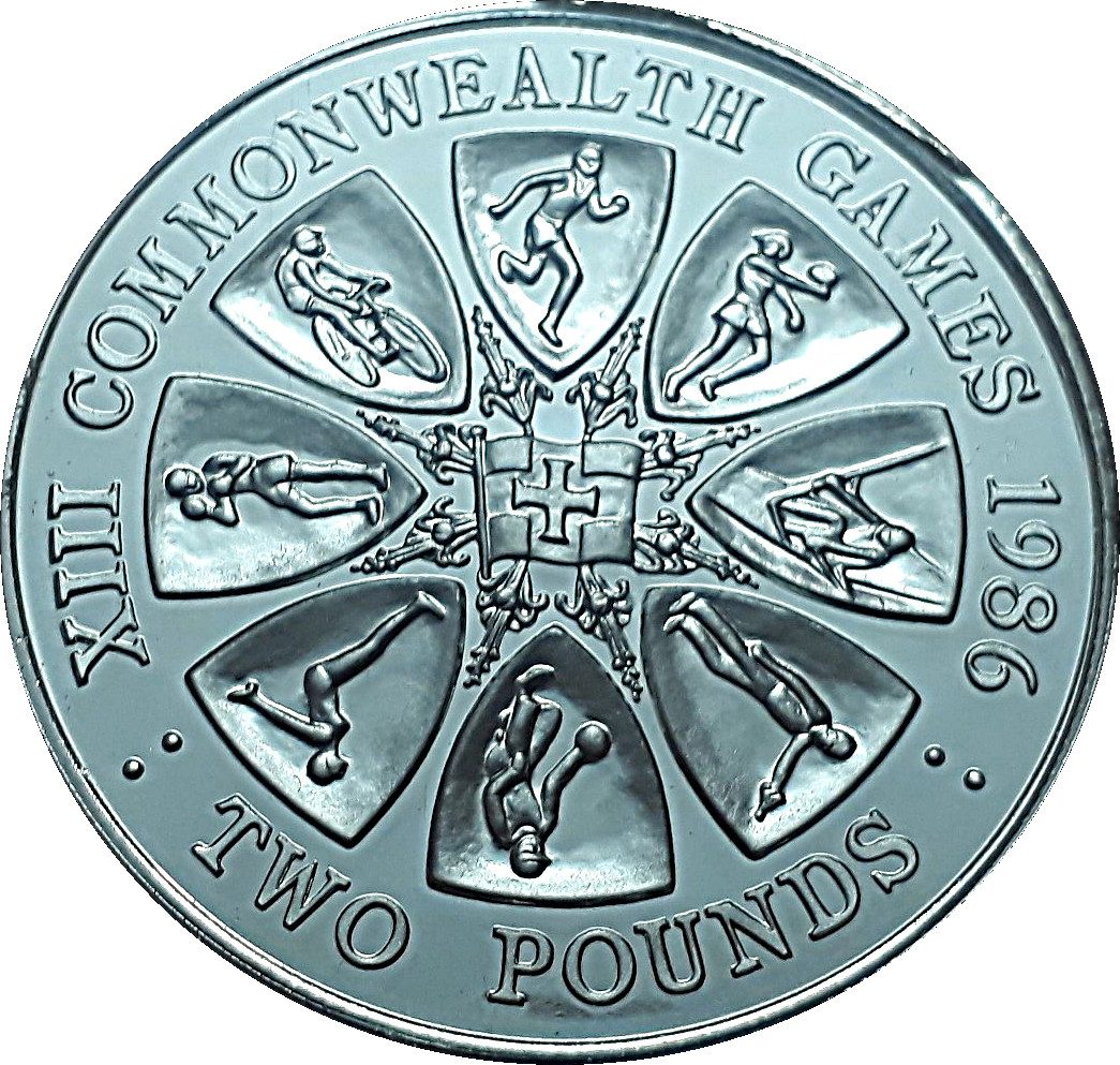 Guernsey 2 Pounds - Elizabeth II 4th Portrait; XIII Commonwealth Games