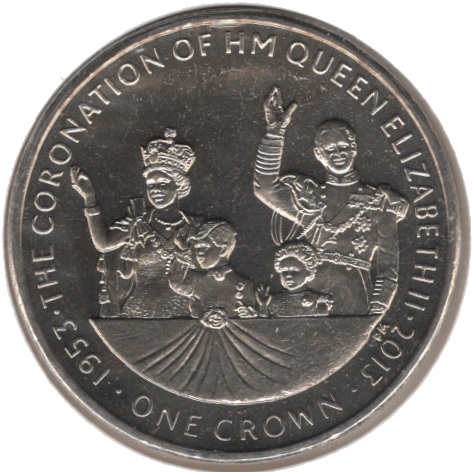 Isle of Man 1 Crown - Elizabeth II 60th Anniversary of the Queen's Coronation