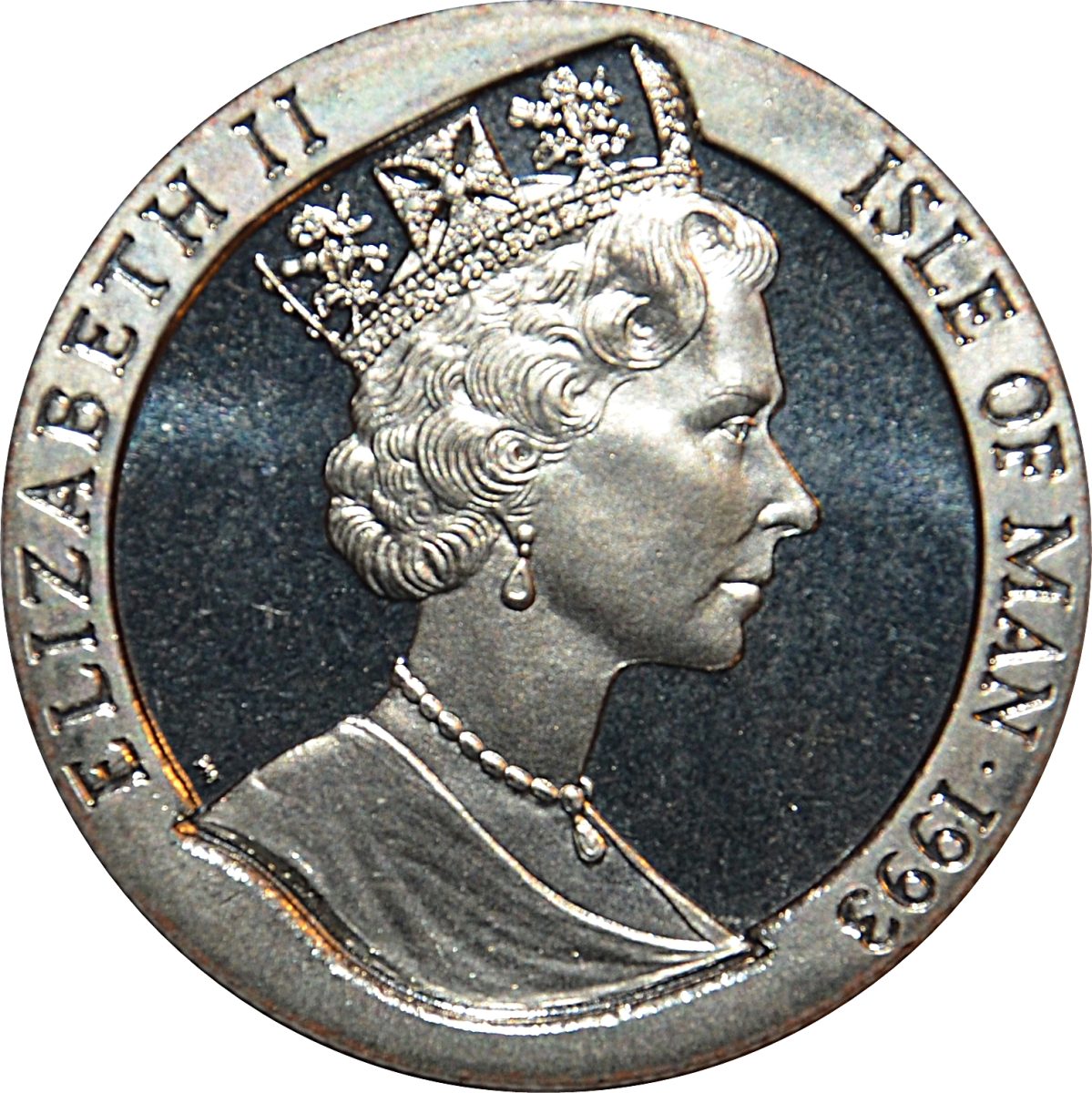 Isle of Man 1 Crown - Elizabeth II Year of the Rooster obverse