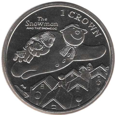 Isle of Man 1 Crown - Elizabeth II Snowman and Snowdog