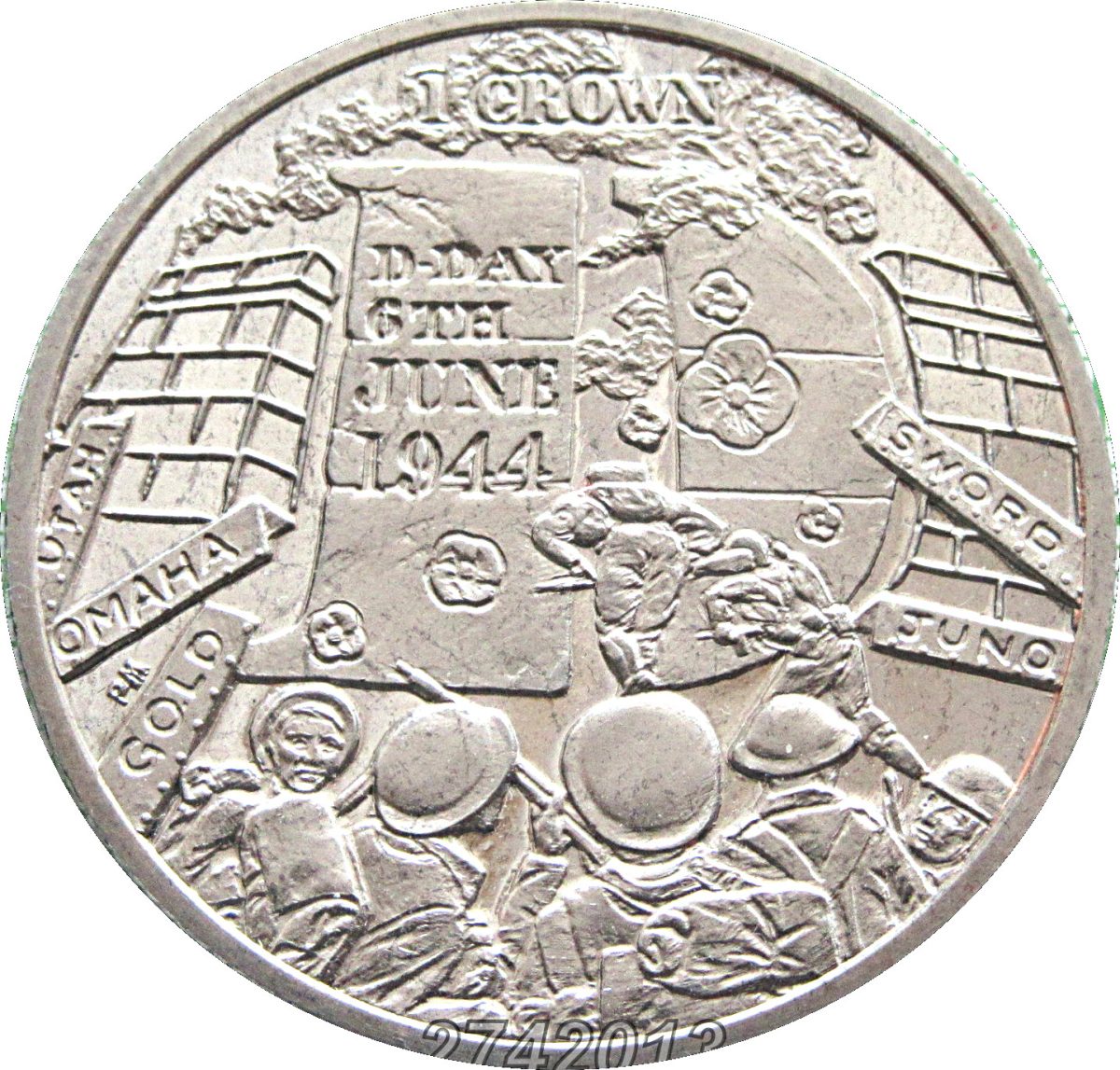 Isle of Man 1 Crown - Elizabeth II D-Day