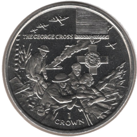 Isle of Man 1 Crown - Elizabeth II The George Cross reverse