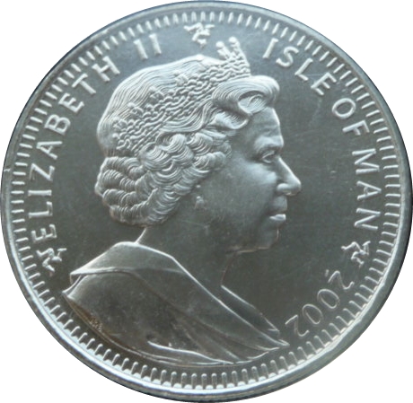 Isle of Man 1 Crown - Elizabeth II Tom Riddle obverse