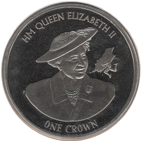 Isle of Man 1 Crown - Elizabeth II 90th Birthday of Queen Elizabeth II reverse