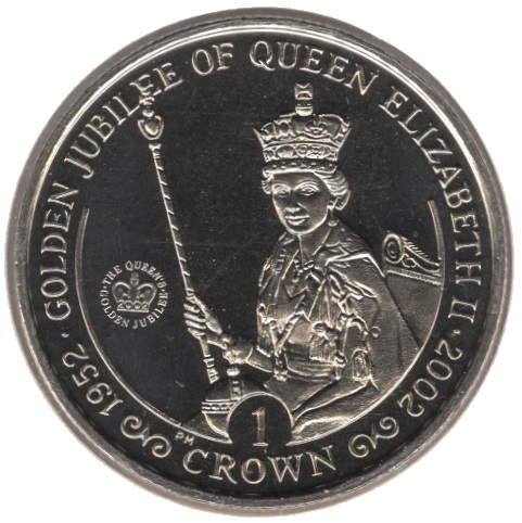 Isle of Man 1 Crown - Elizabeth II Golden Jubilee reverse