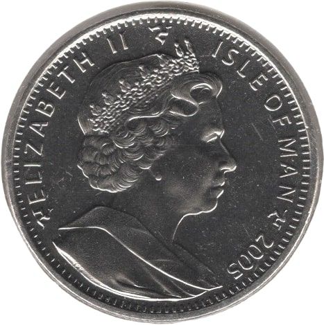 Isle of Man 1 Crown - Elizabeth II The White Rose of Finland obverse