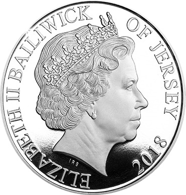 Jersey 5 Pounds - Elizabeth II RAF Centenary obverse