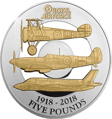 Jersey 5 Pounds - Elizabeth II RAF Centenary reverse