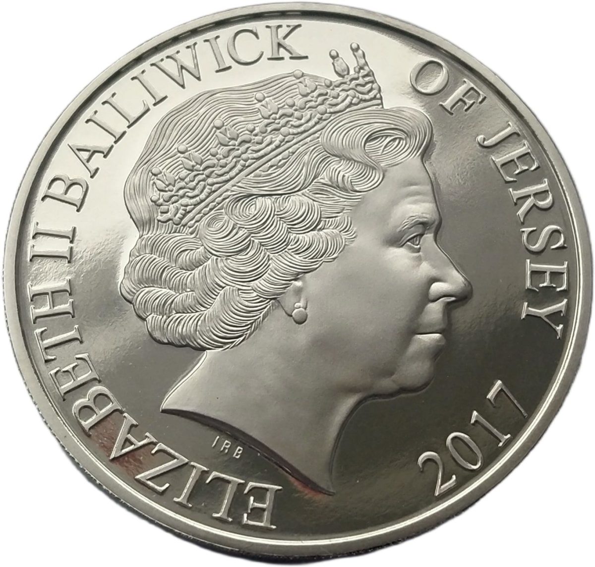 Jersey 5 Pounds - Elizabeth II RAF Memorial Flight obverse