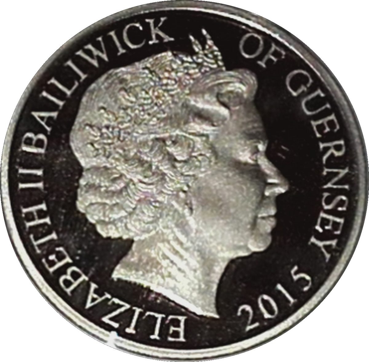 Guernsey 5 Pounds - Elizabeth II Magna Carta; with selective gold ink obverse