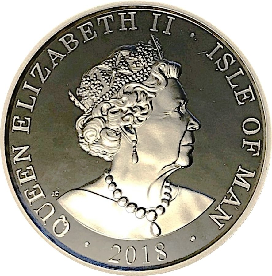 Isle of Man 1 Noble - Elizabeth II Longboat; Silver obverse