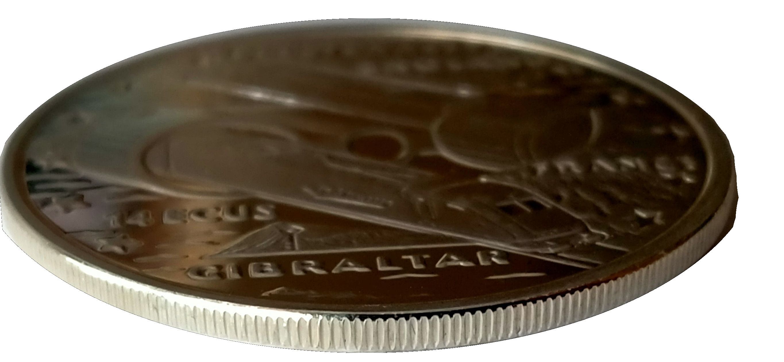 Gibraltar 14 ECUs - Elizabeth II Eurotunnel obverse