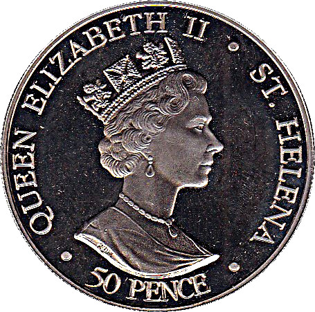 Saint Helena 50 Pence - Elizabeth II Accession obverse
