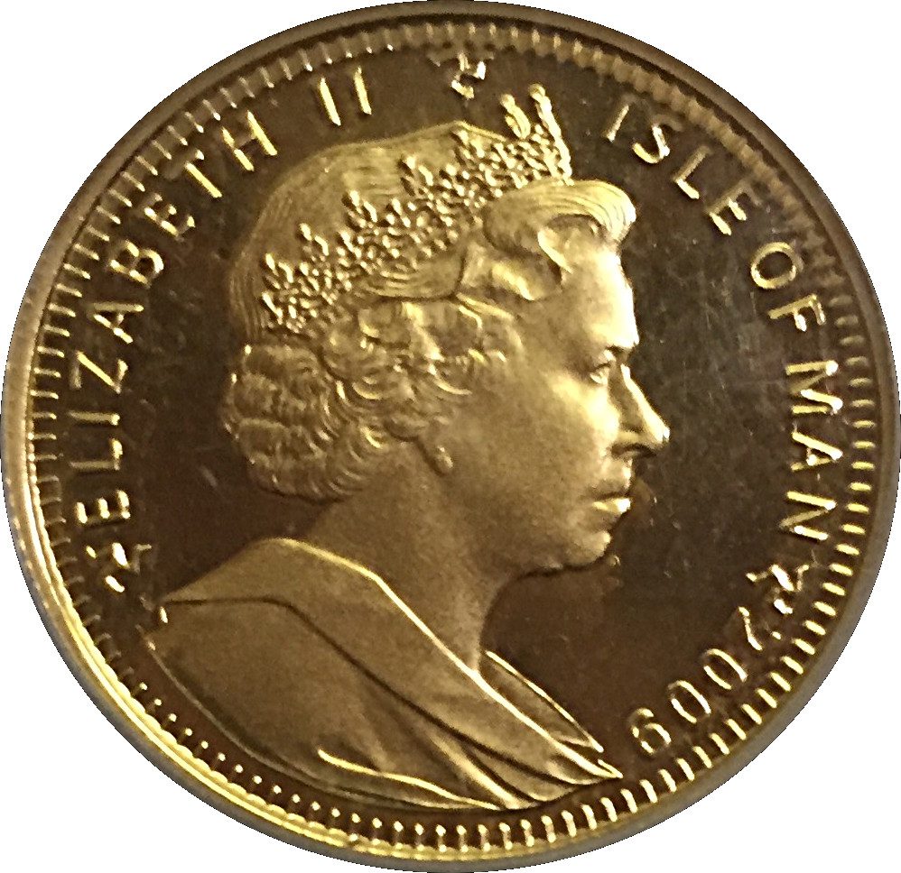Isle of Man ¼ Angel - Elizabeth II Archangel Michael with spear obverse