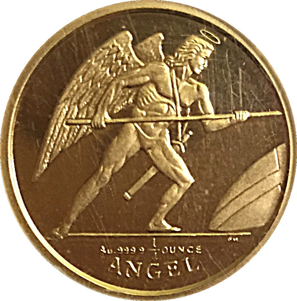 Isle of Man ¼ Angel - Elizabeth II Archangel Michael with spear
