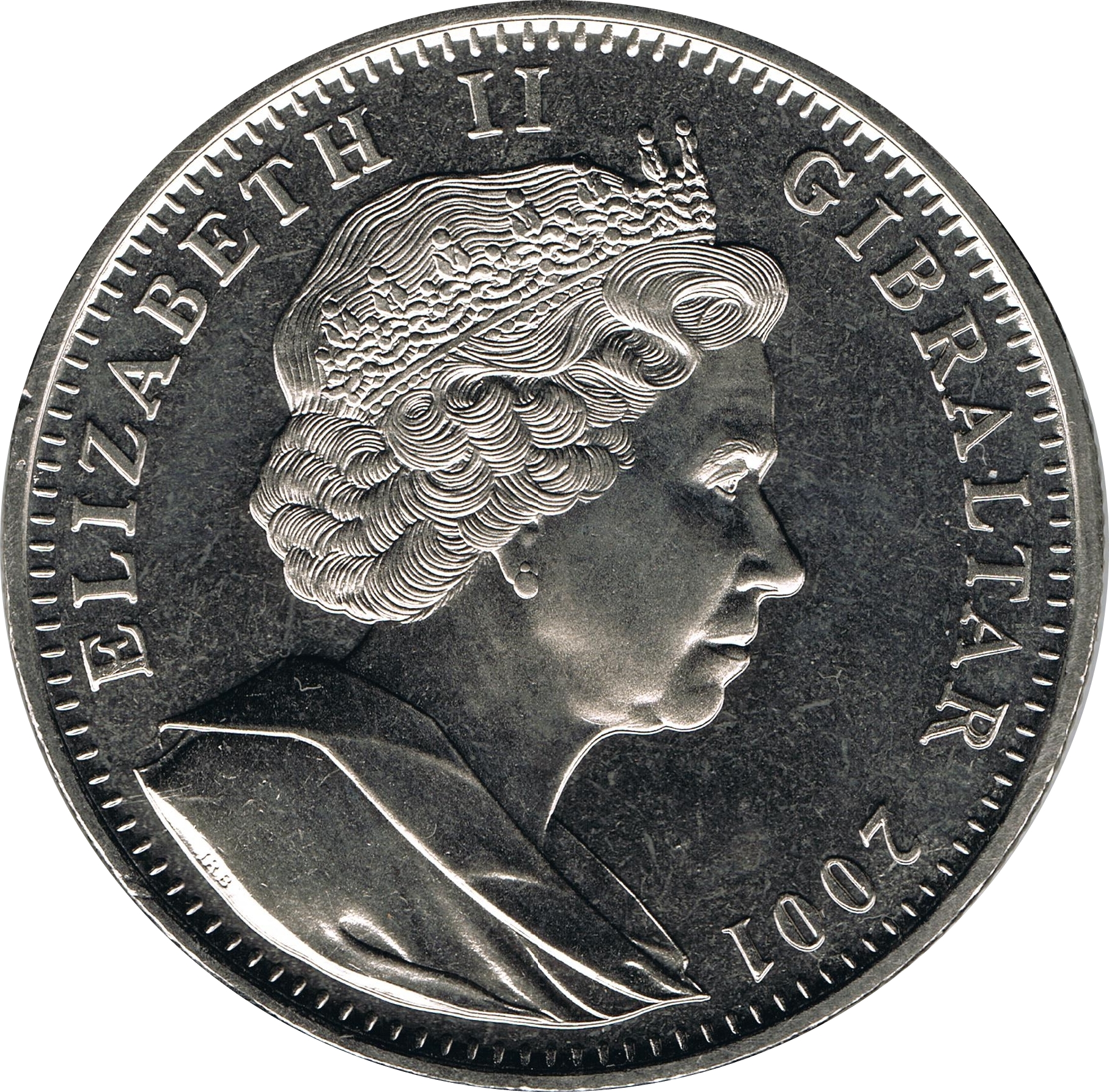 Gibraltar 1 Crown - Elizabeth II The Bronte Sisters obverse