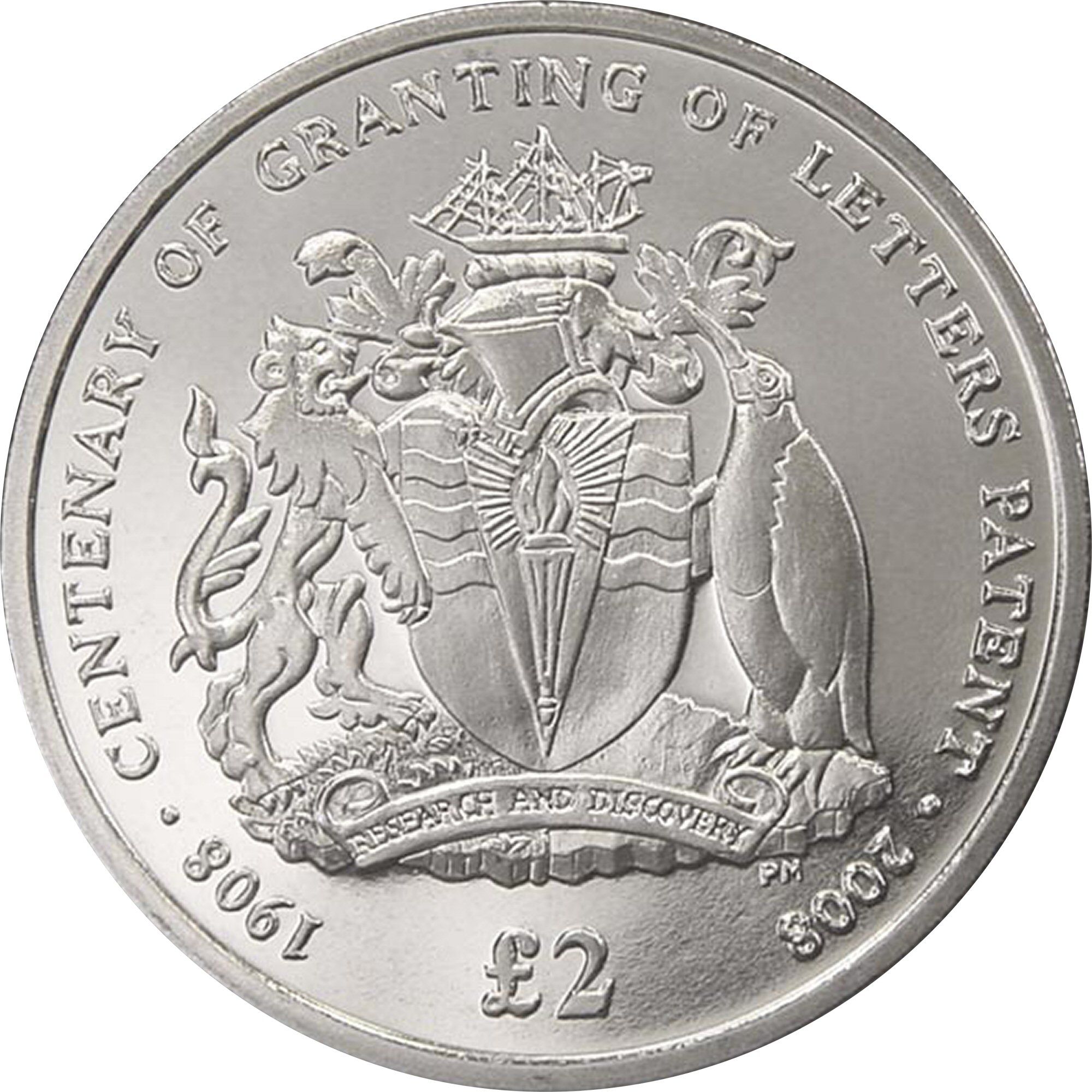 British Antarctic Territory 2 Pounds - Elizabeth II Granting of Letters Patent reverse