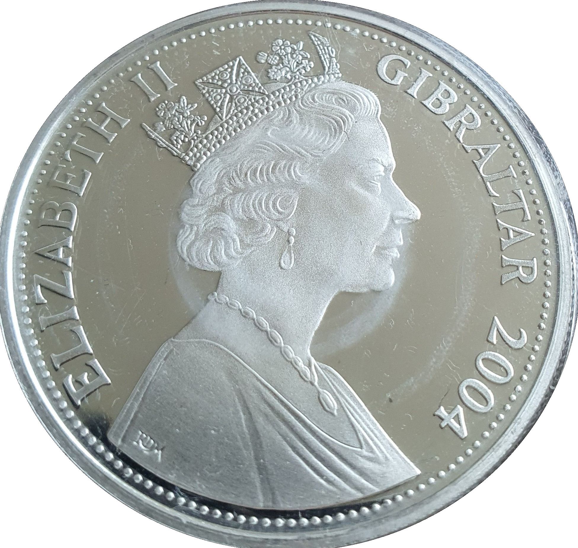 Gibraltar 5 Pounds - Elizabeth II Battle of Britain - Coloured Poppy obverse
