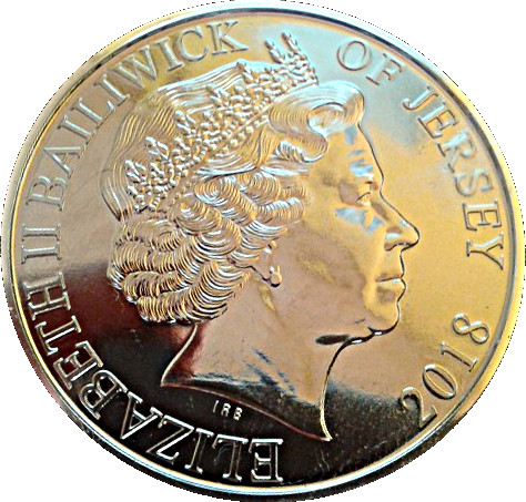 Jersey 5 Pounds - Elizabeth II RAF Centenary obverse