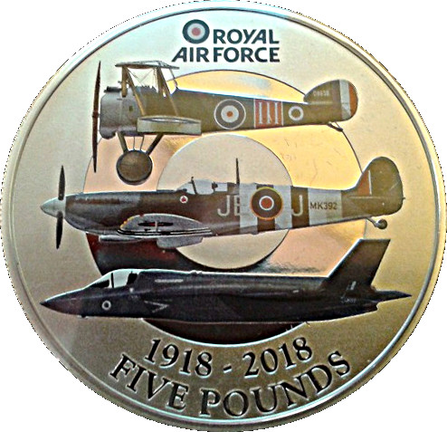 Jersey 5 Pounds - Elizabeth II RAF Centenary