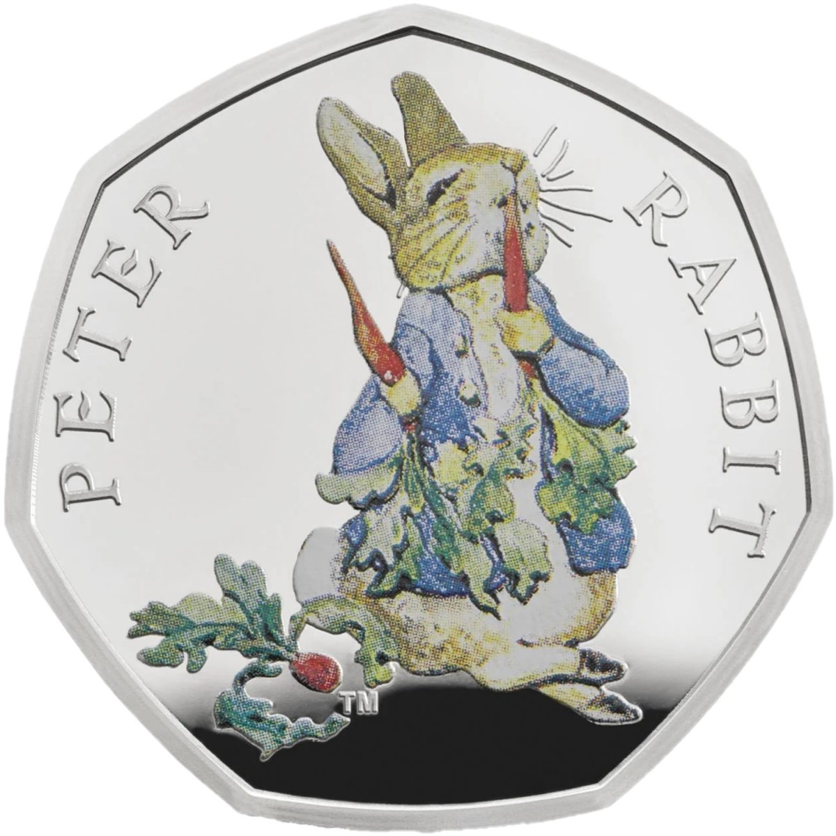 50 Pence - Elizabeth II Peter Rabbit; Silver Proof obverse