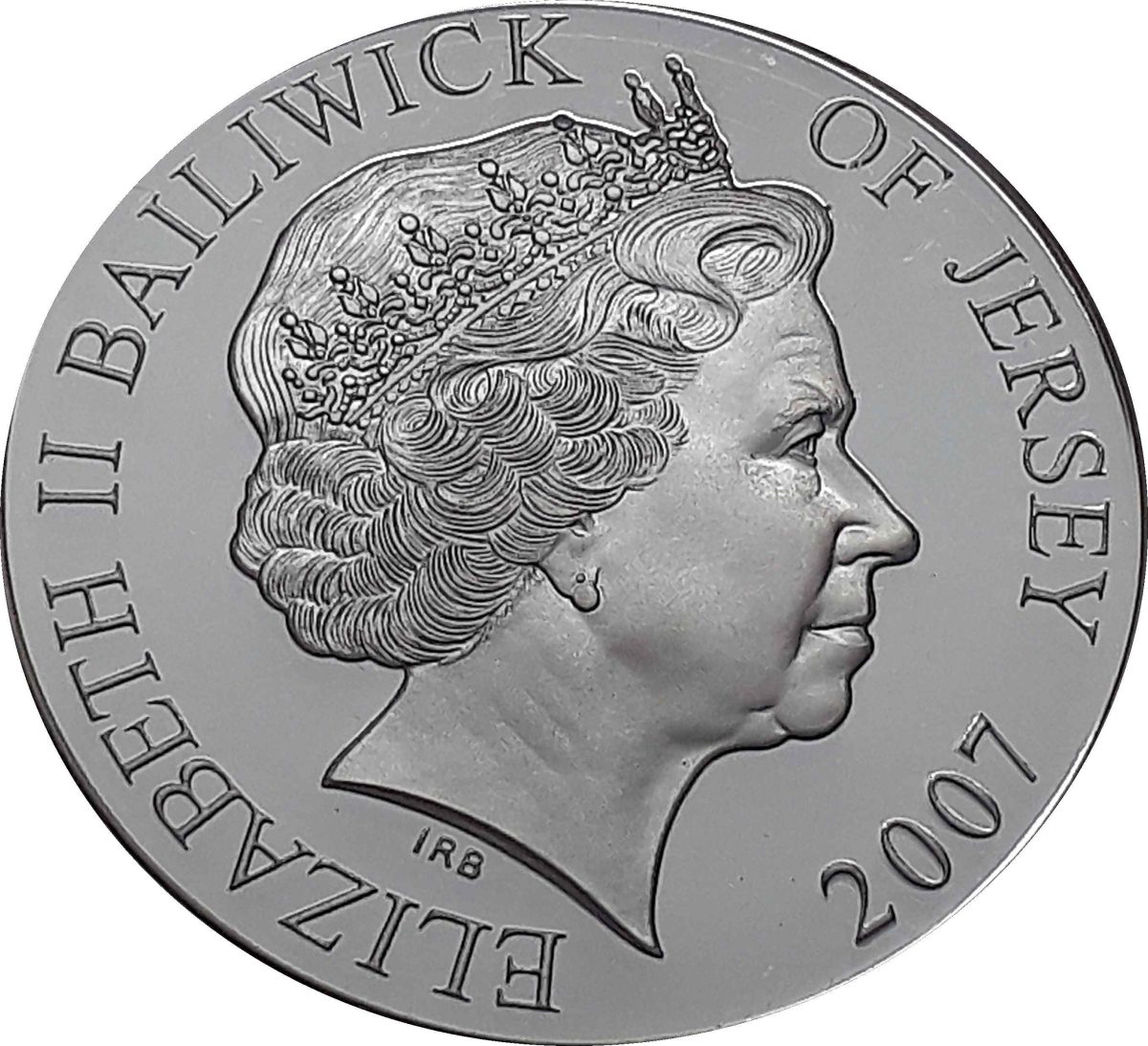 Jersey 5 Pounds - Elizabeth II Diamond Wedding; Silver Proof obverse