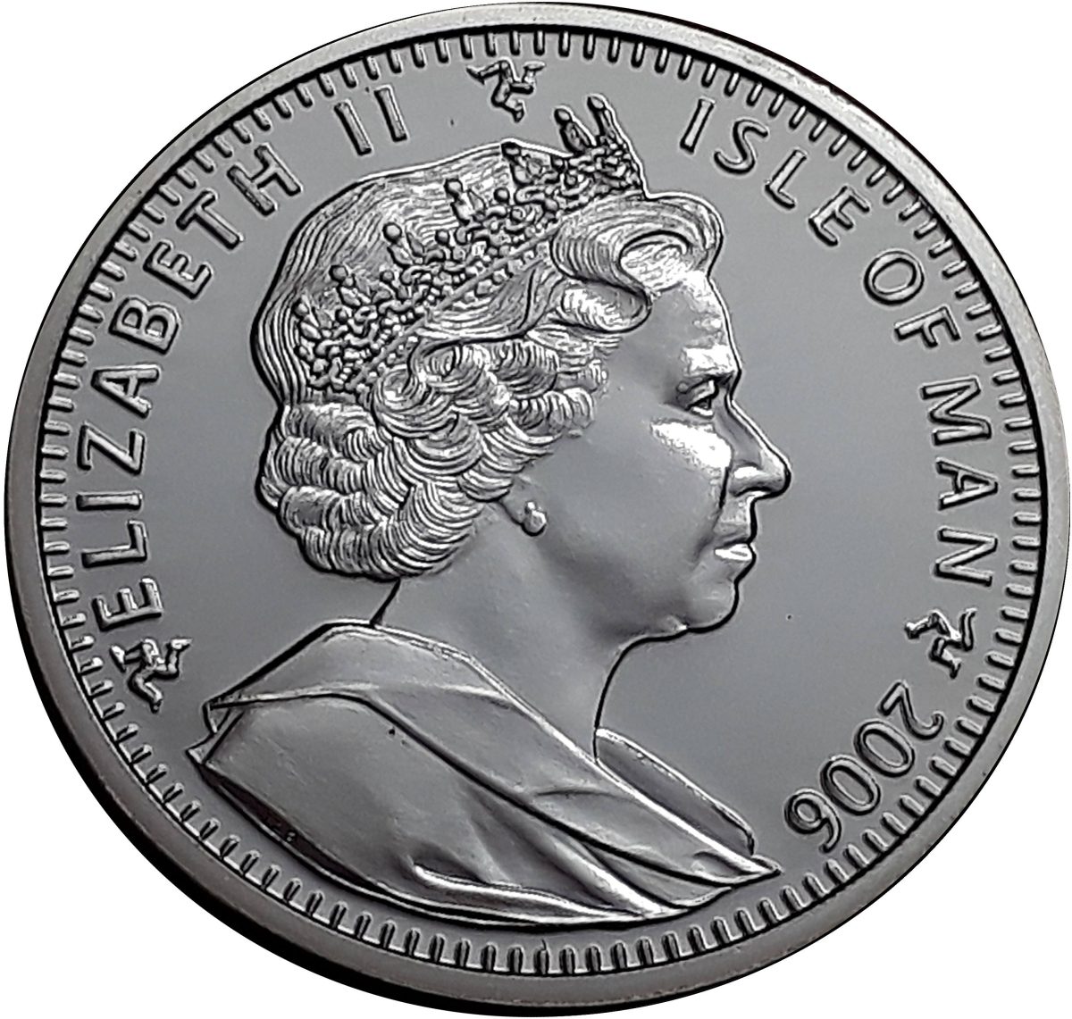 Isle of Man 1 Crown - Elizabeth II Queen Elizabeth II 80th Birthday-Birth of Princess Elizabeth; SIlver Proof obverse