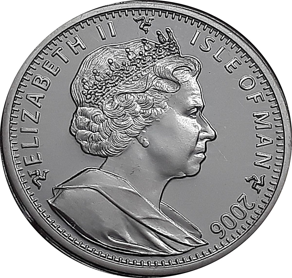 Isle of Man 1 Crown - Elizabeth II Queen Elizabeth II 80th Birthday-Order of the Garter; Silver Proof obverse