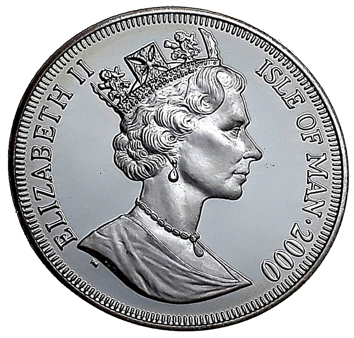 Isle of Man 1 Crown - Elizabeth II Queen Mother - Coronation of King George VI; Silver Proof obverse