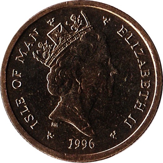 Isle of Man 1 Pound - Elizabeth II Cricket equipment obverse