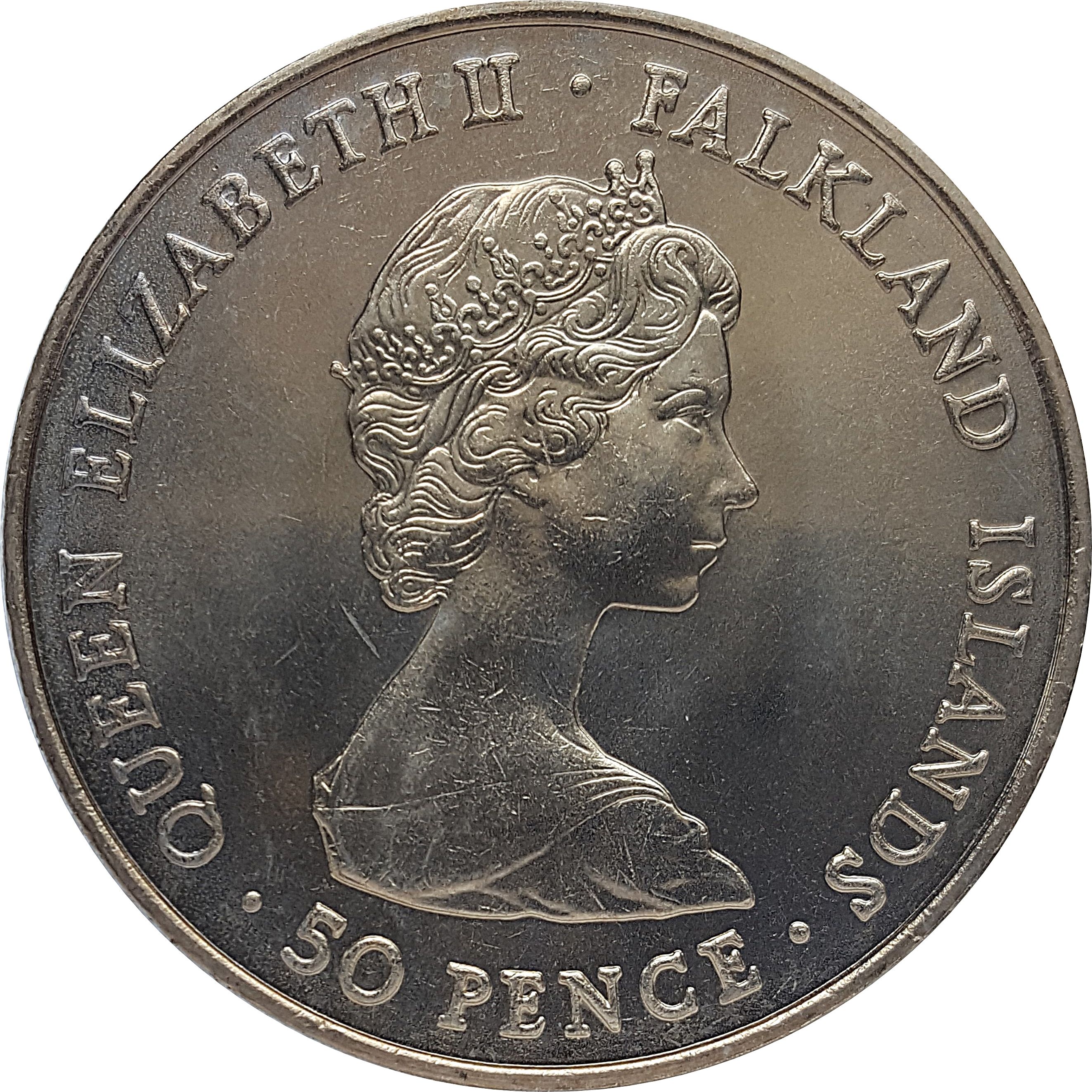 Falkland Islands 50 Pence - Elizabeth II British Rule obverse