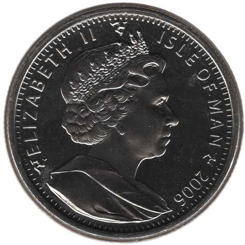 Isle of Man 1 Crown - Elizabeth II The Battle of Waterloo obverse