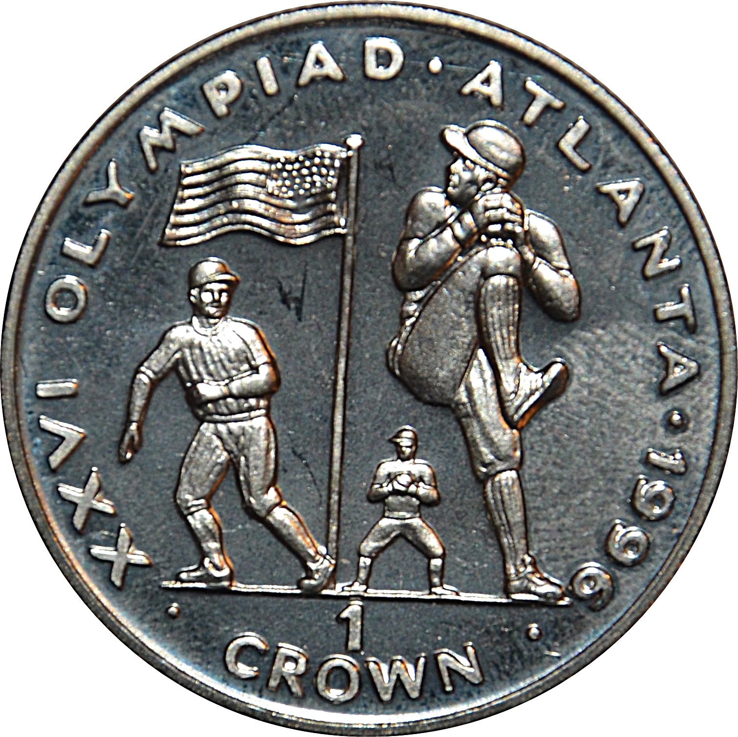 Gibraltar 1 Crown - Elizabeth II Atlanta Olympic - Baseball