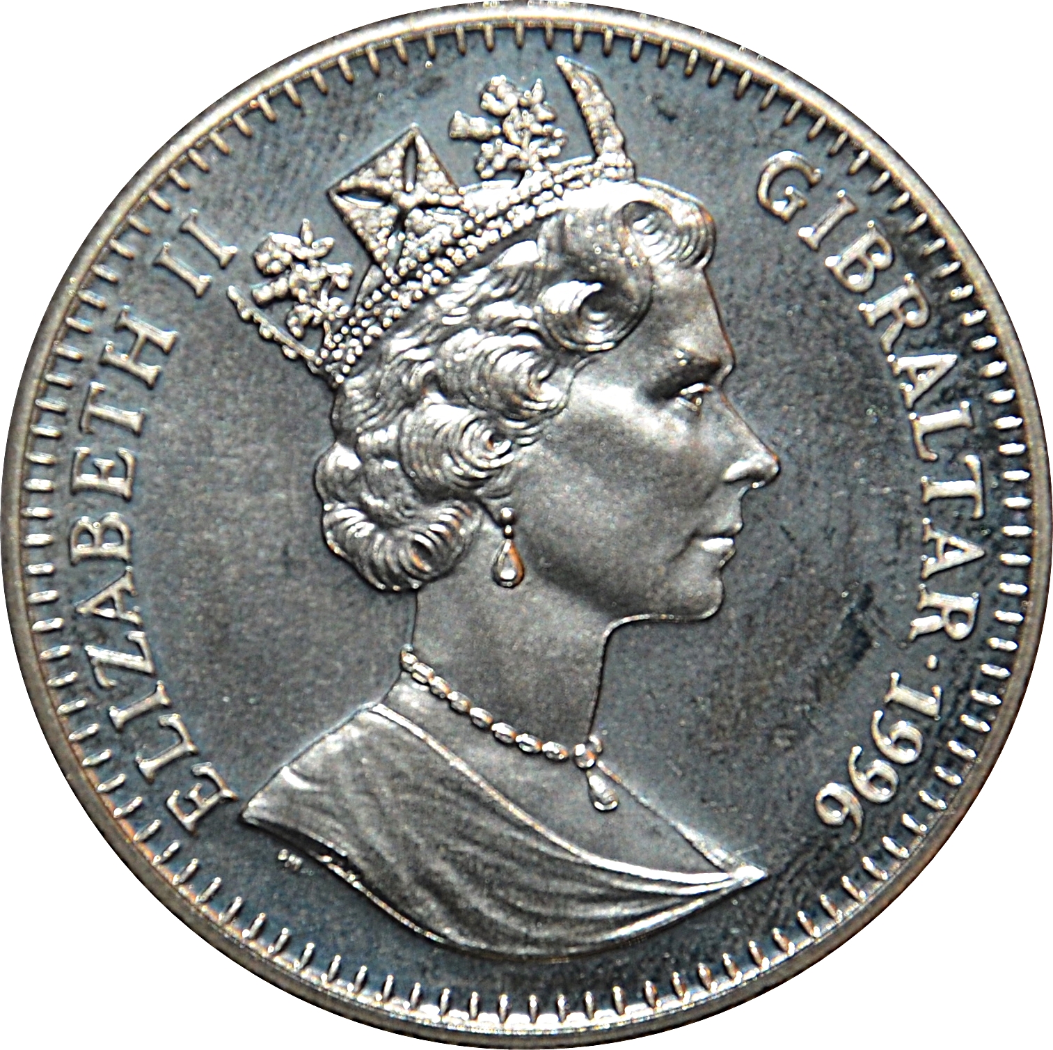 Gibraltar 1 Crown - Elizabeth II Atlanta Olympic - Basketball obverse