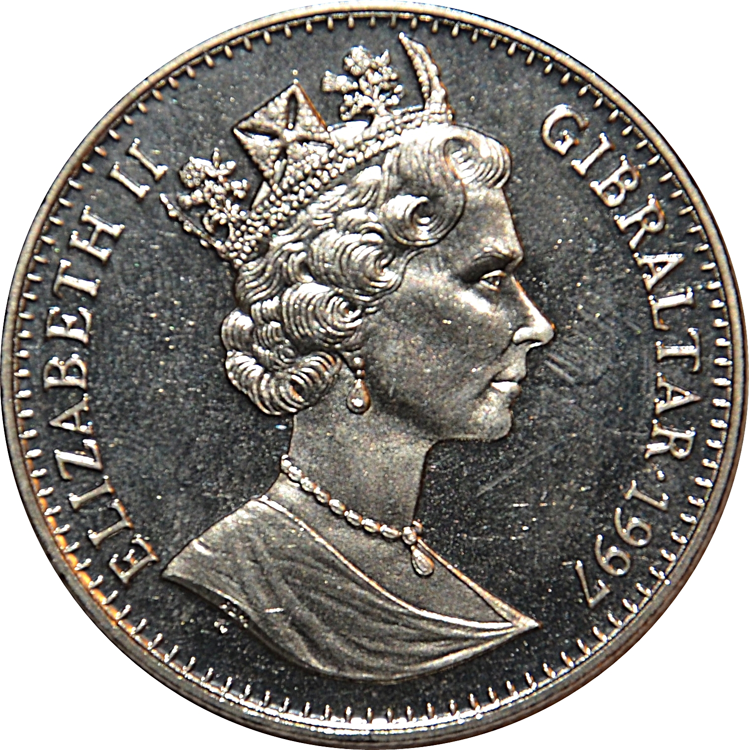 Gibraltar 1 Crown - Elizabeth II Dragon Dancers obverse