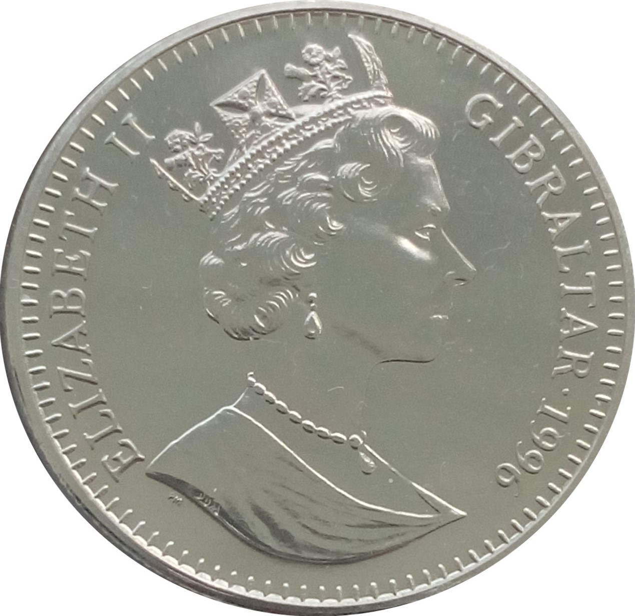 Gibraltar 1 Crown - Elizabeth II Audrey Hepburn obverse
